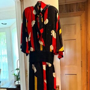 Vintage Norma Walters Size 10 Abstract Drop Waist Dress